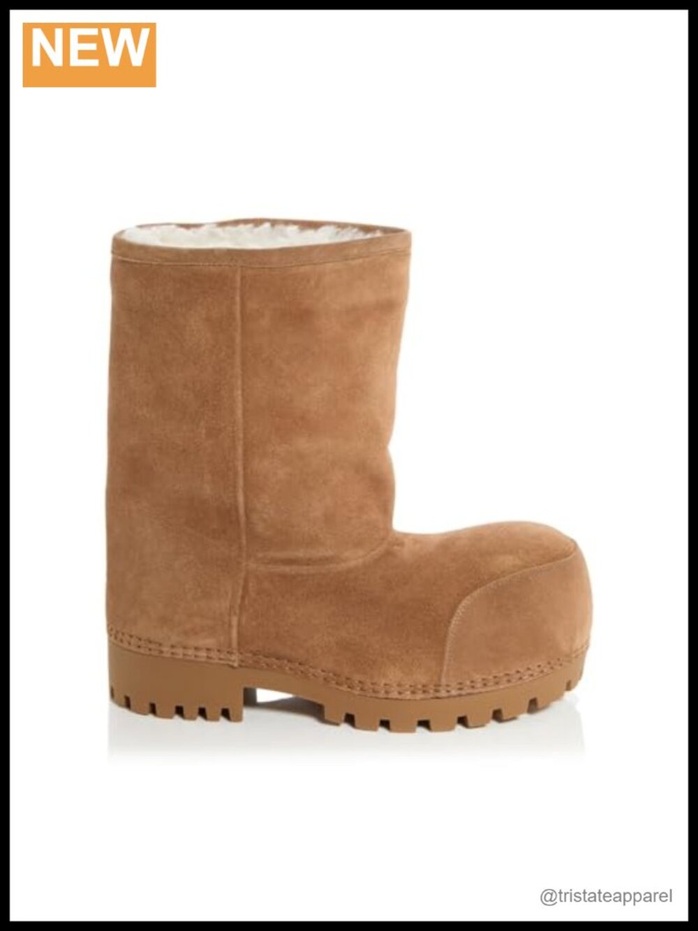 Suede Platform Snow Boots for Women Round Toe Chunky Heel Mid Calf Fur Lined